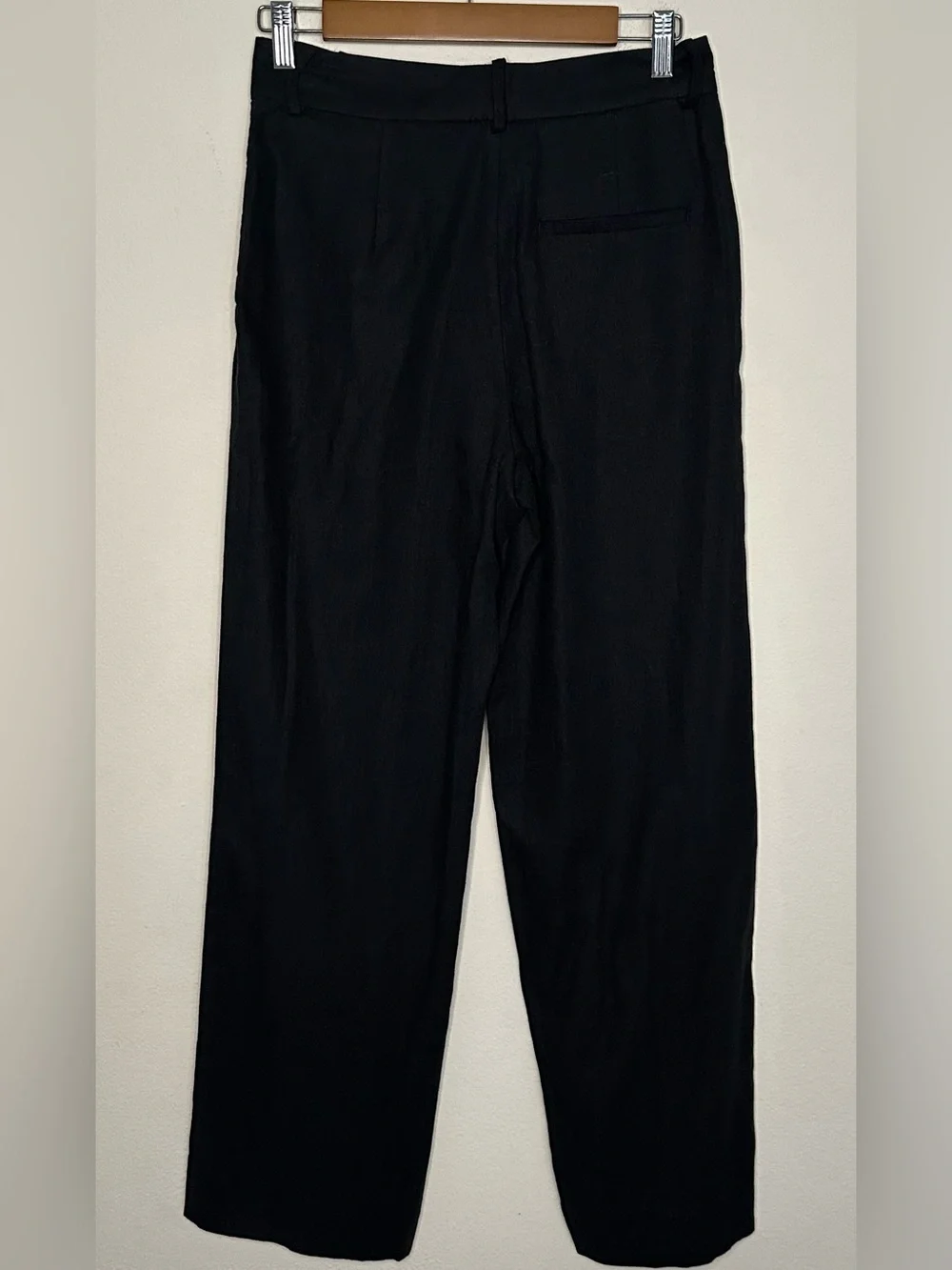 Zara Wide-Leg Linen Blend Trouser’s Black Size S NWOT